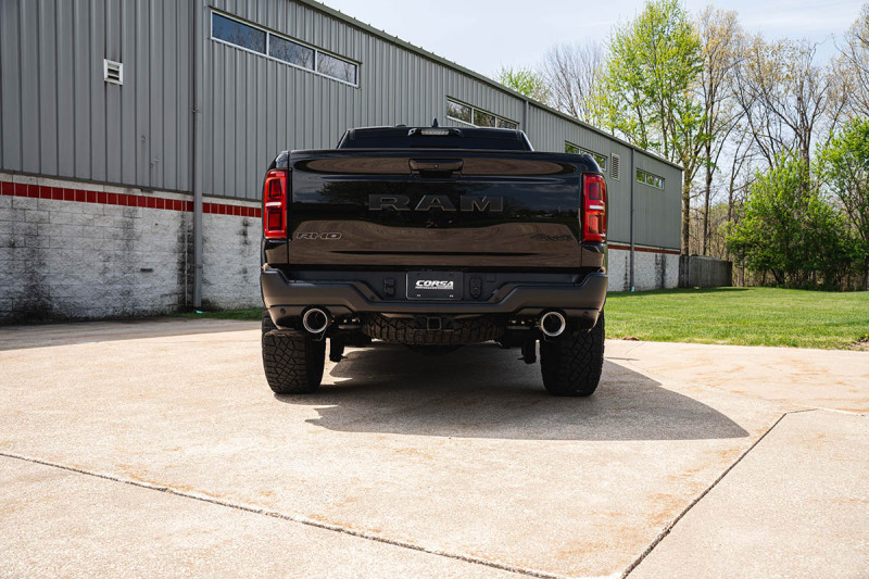 RAM 1500 Performance Exhaust - Dual Rear Exit - CORSA Performance - Cat-Back Sport, Dual Rear Exit w/ 5in Single Satin Pro Series - Satin - `25-`26